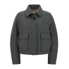 Shearling collar cropped jacket