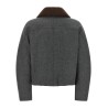 Shearling collar cropped jacket