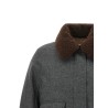 Shearling collar cropped jacket