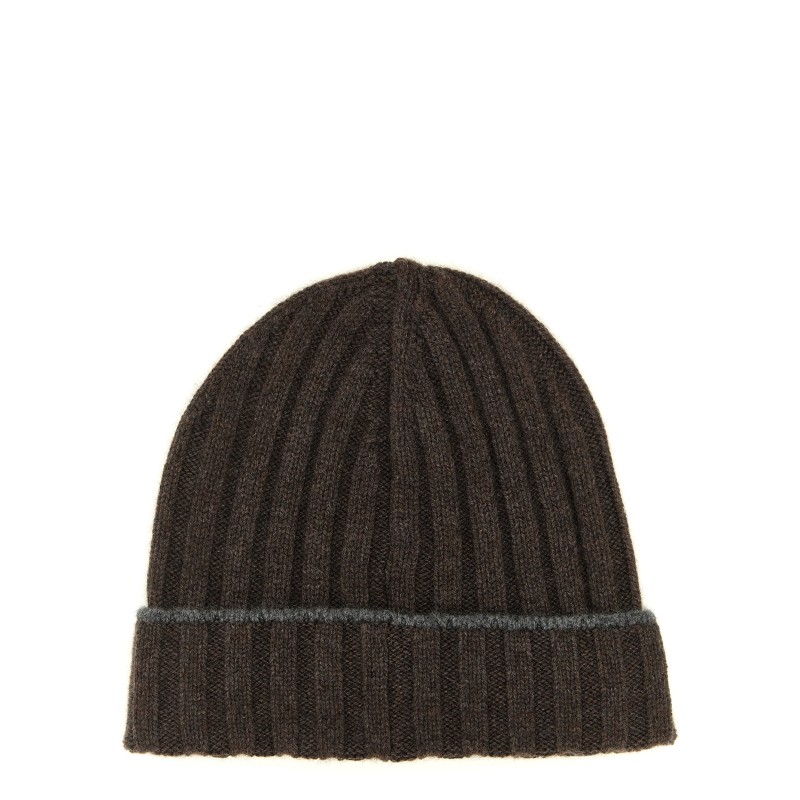 Cashmere turn-up beanie