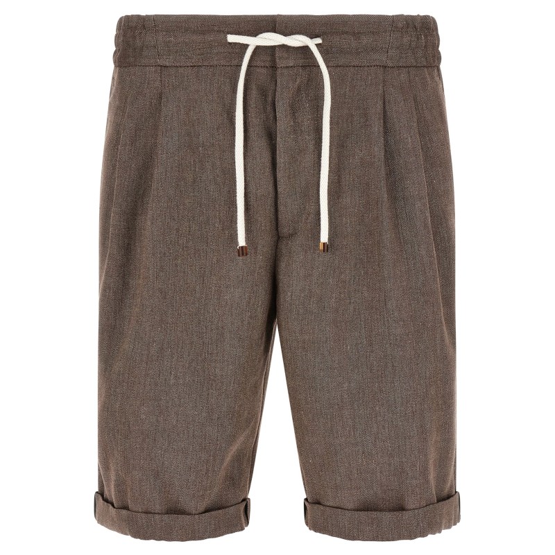 Linen and wool bermuda shorts
