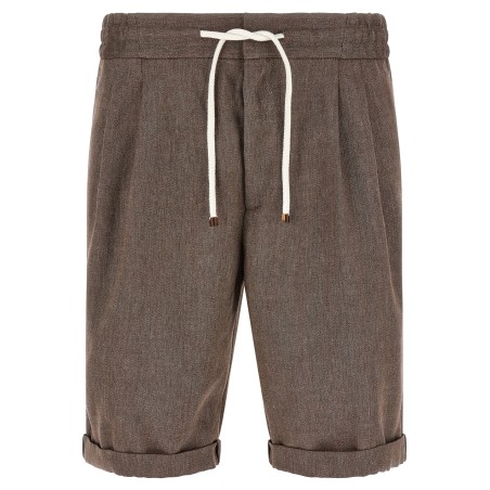 Linen and wool bermuda shorts