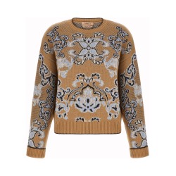 Jacquard wool blend sweater