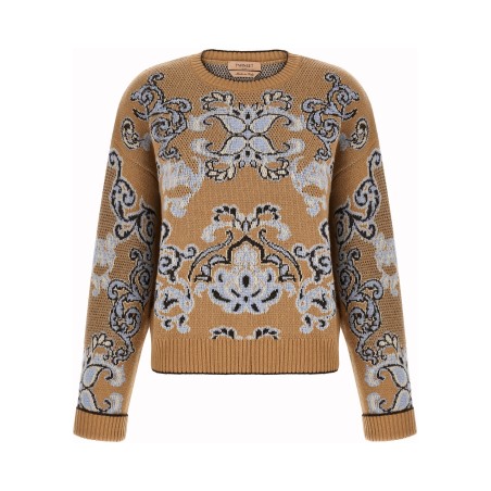 Jacquard wool blend sweater