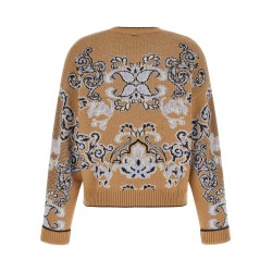 Jacquard wool blend sweater
