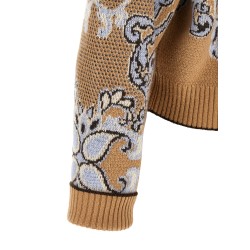 Jacquard wool blend sweater