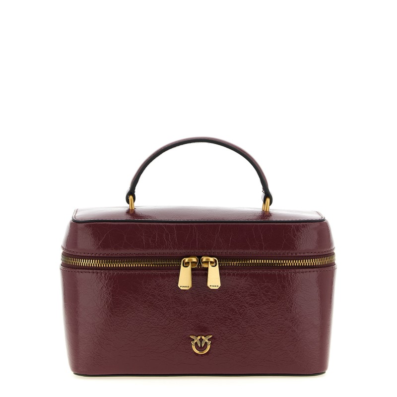 Crumpled effect leather handbag