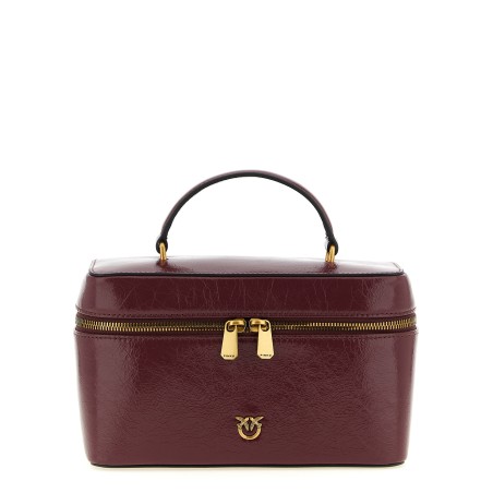 Crumpled effect leather handbag