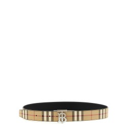 Logo buckle reversible belt