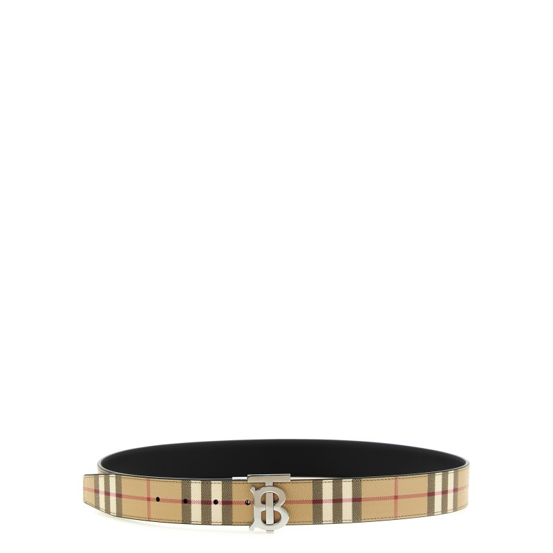 Logo buckle reversible belt