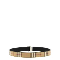 Logo buckle reversible belt