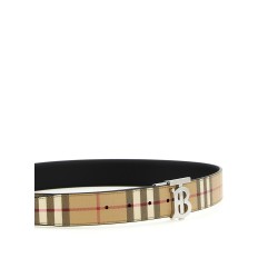 Logo buckle reversible belt