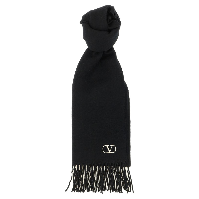 Cashmere scarf Valentino Garavani with fringes