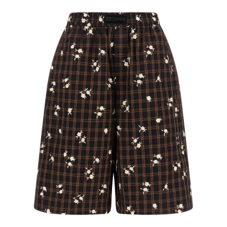 'Check Flower' bermuda shorts