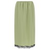 Satin froissé and lace skirt