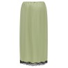 Satin froissé and lace skirt