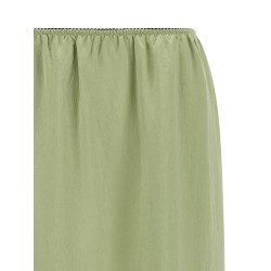 Satin froissé and lace skirt