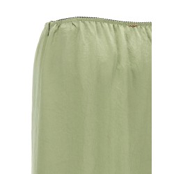 Satin froissé and lace skirt