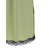 Satin froissé and lace skirt
