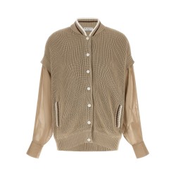 Organza sleeve cardigan