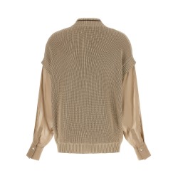 Organza sleeve cardigan