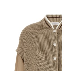 Organza sleeve cardigan