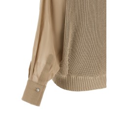 Organza sleeve cardigan