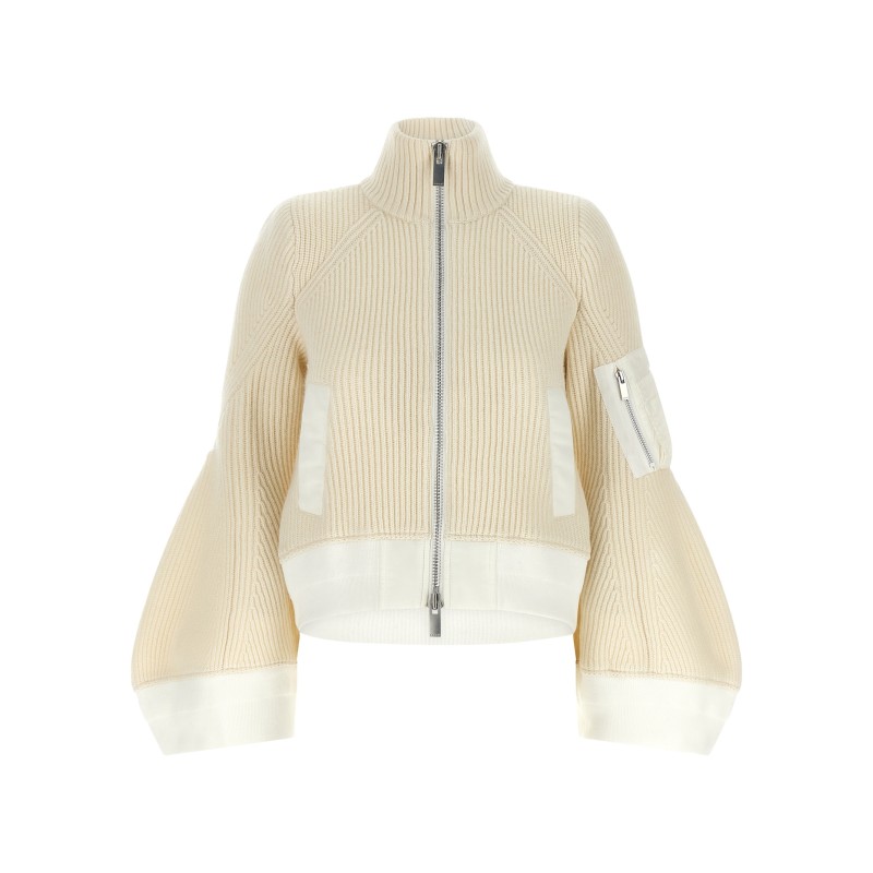 'Nylon Twill x Wool Knit' blouson