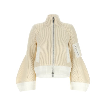 'Nylon Twill x Wool Knit' blouson