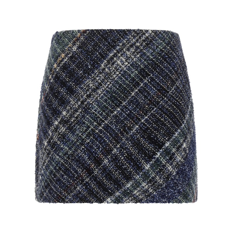 Check wool skirt