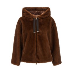 Faux fur bomber jacket