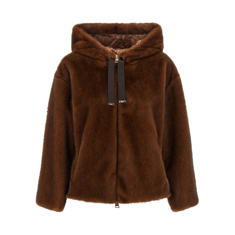 Faux fur bomber jacket