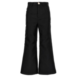 Cropped silk blend pants