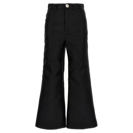 Cropped silk blend pants