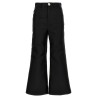 Cropped silk blend pants