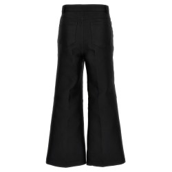 Cropped silk blend pants