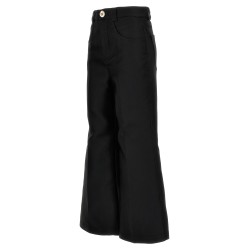 Cropped silk blend pants