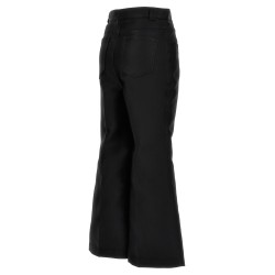 Cropped silk blend pants