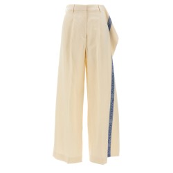 Logo band panel pants