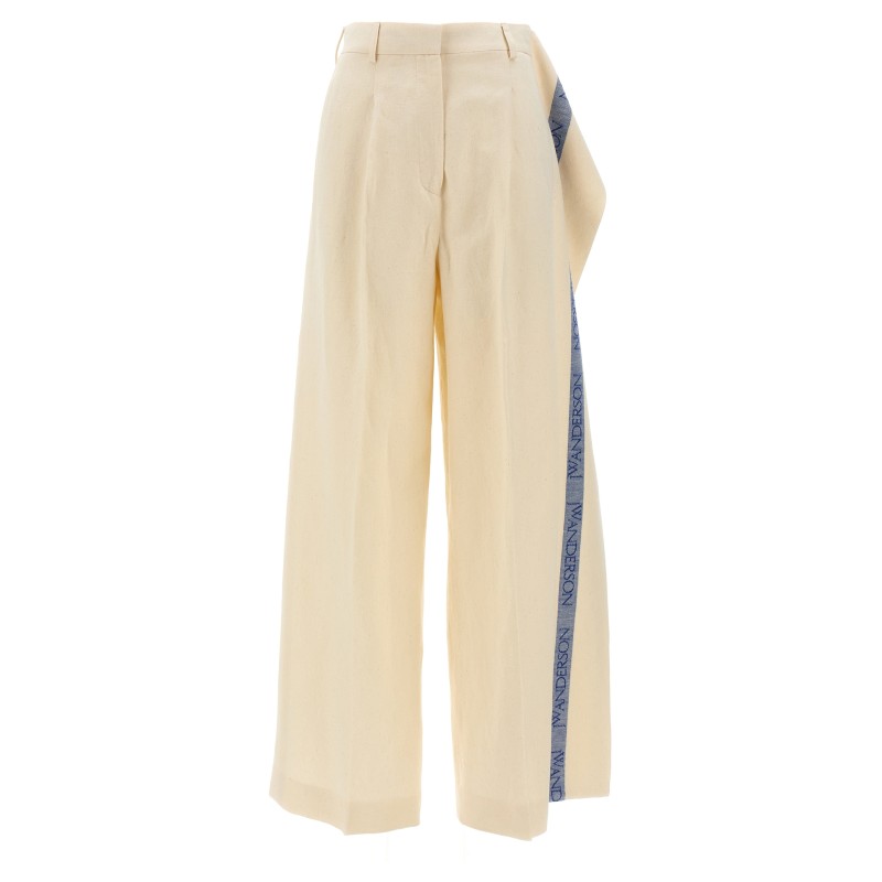 Logo band panel pants