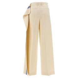 Logo band panel pants