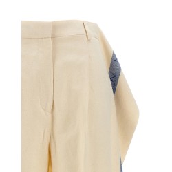 Logo band panel pants