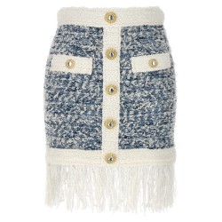 Fringed tweed skirt