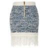 Fringed tweed skirt