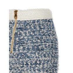 Fringed tweed skirt