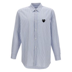 Logo patch striped shirt
