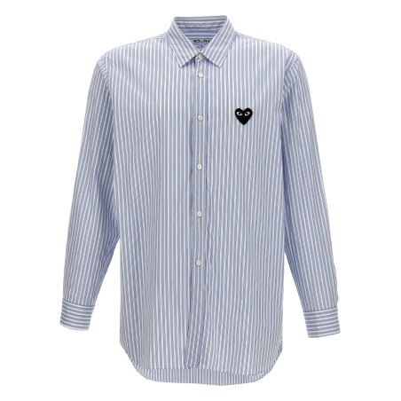 Logo patch striped shirt