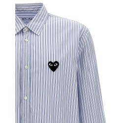 Logo patch striped shirt