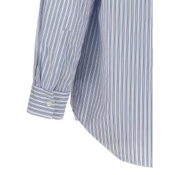 Logo patch striped shirt