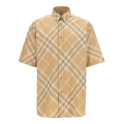 Logo embroidery check shirt